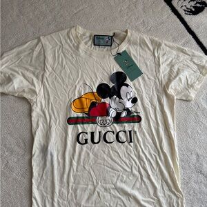 Gucci x Disney Cream T-Shirt with Black Mickey Mouse